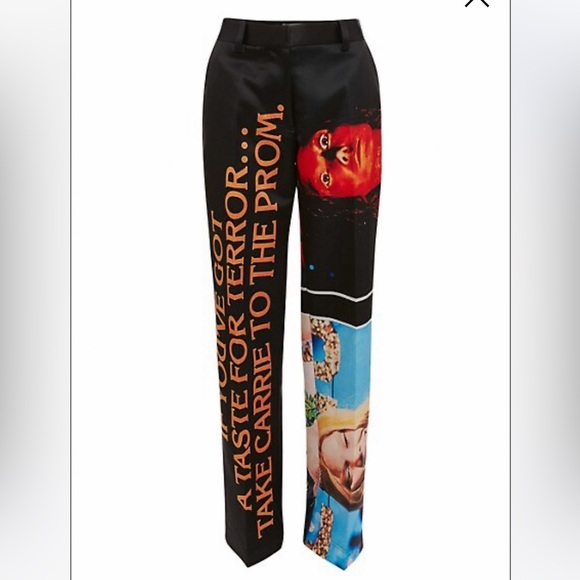 JW Anderson patchwork-printed pants. made from satin classic straight legs.